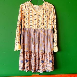 Matilda Jane 435 brand girls dress, flowy, lace trim, size 16